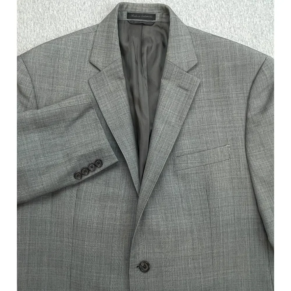 Lauren Ralph Lauren Blazer Mens 42R Glen Plaid 100% Wool 2 Button‎ Single Breast